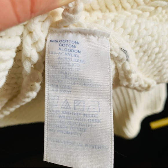 Tommy Hilfiger Vintage 2003 Mock Neck Cream Knit Sweater | XL - Picture 10 of 10